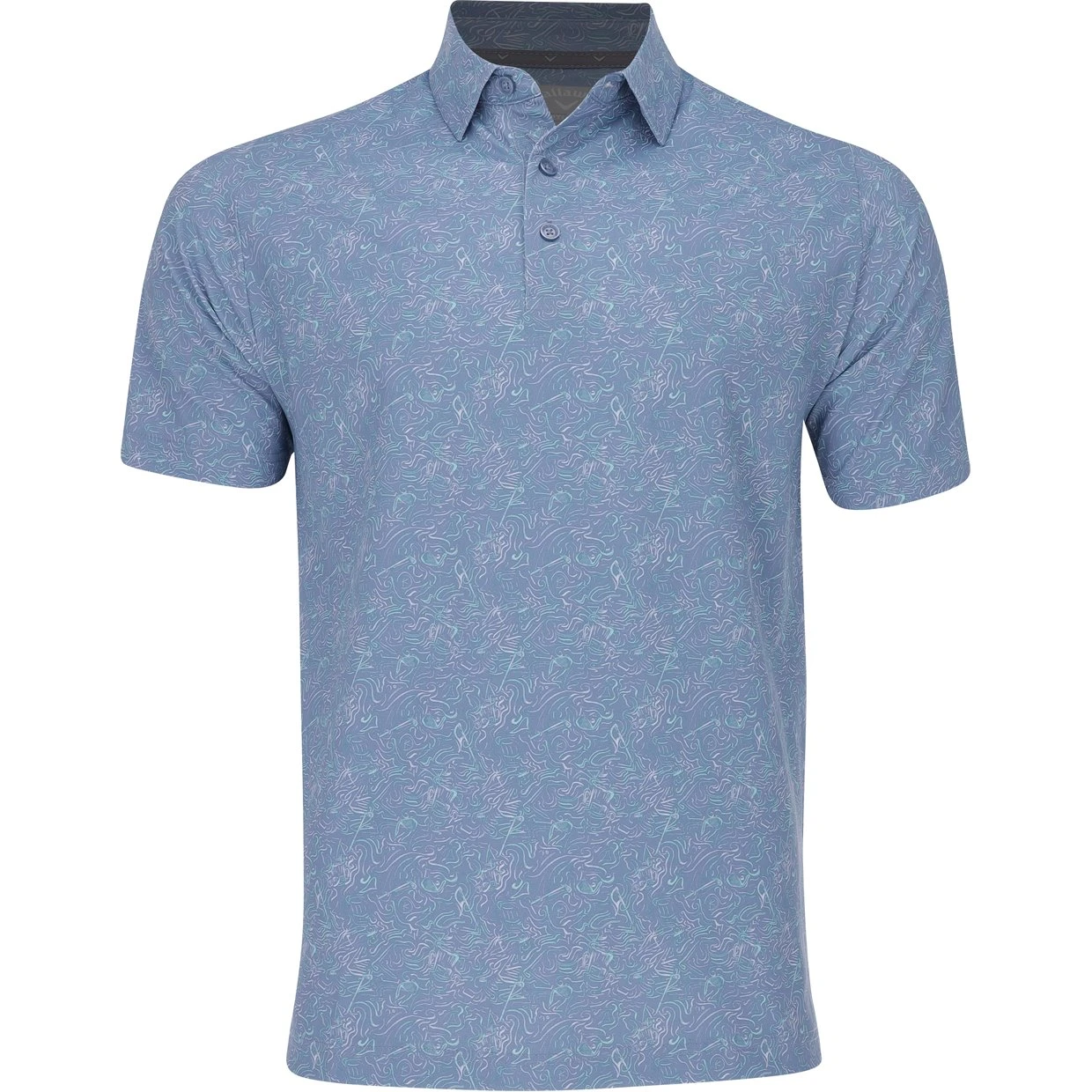 Callaway All-Over Abstract Novelty Print Shirt Polo Short Sleeve Golf Apparel