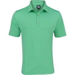 FootJoy 18 Holes Print Lisle Self Collar Polo Shirt Polo Short Sleeve Golf Apparel