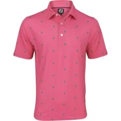 FootJoy Cactus Print Lisle Self Collar Polo Shirt Polo Short Sleeve Golf Apparel