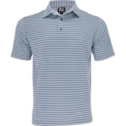 FootJoy Mini Stripe Lisle Self Collar Shirt Polo Short Sleeve Golf Apparel