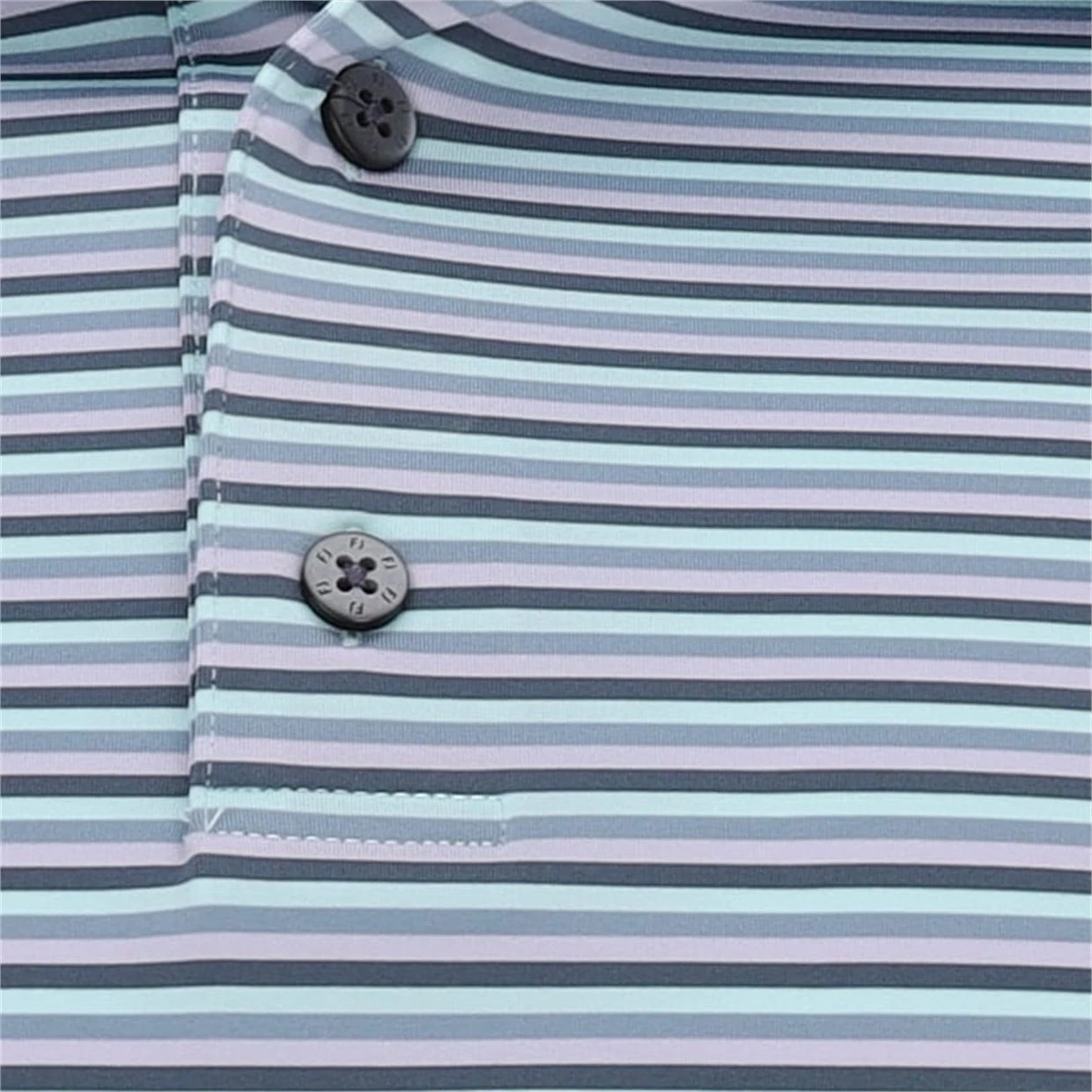 FootJoy Mini Stripe Lisle Self Collar Shirt Polo Short Sleeve Golf Apparel - Image 5