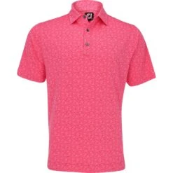 FootJoy Painted Floral Lisle Self Collar Shirt Polo Short Sleeve Golf Apparel