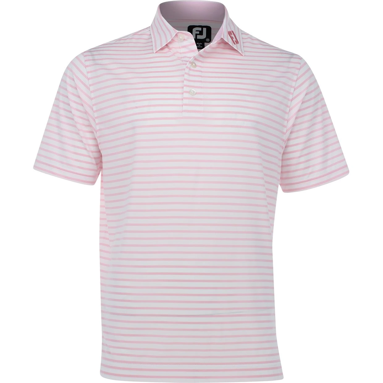 FootJoy Tour Logo Pro Dry Performance Lisle 2-Color Stripe Shirt Polo Short Sleeve Golf Apparel