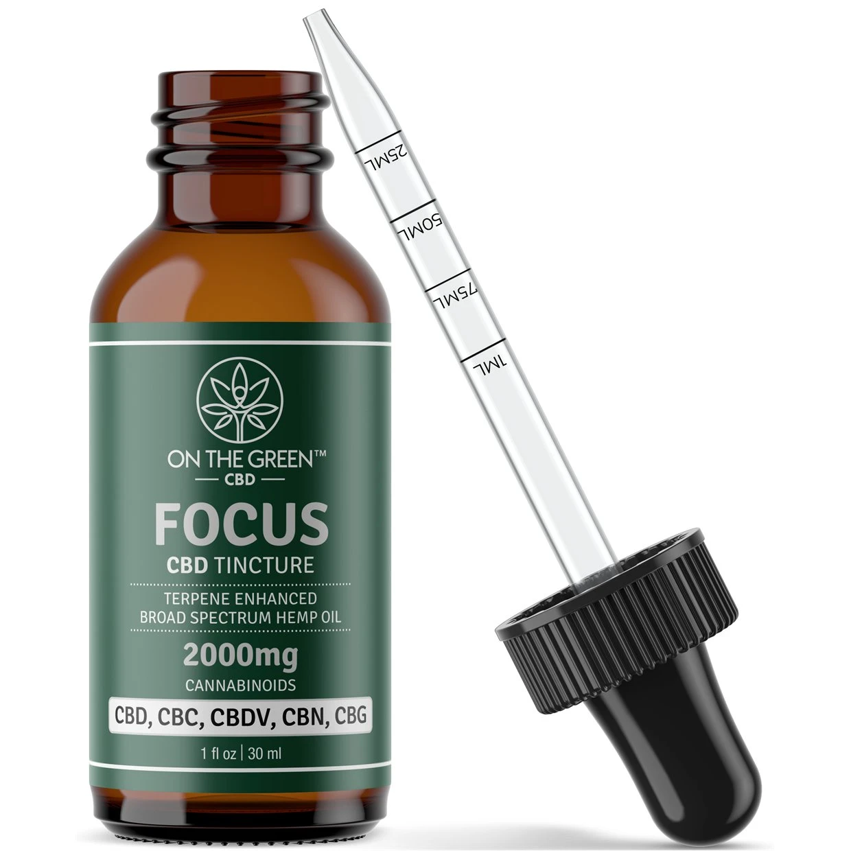 On The Green Focus Broad Spectrum Tincture (2000 MG) CBD - Image 2