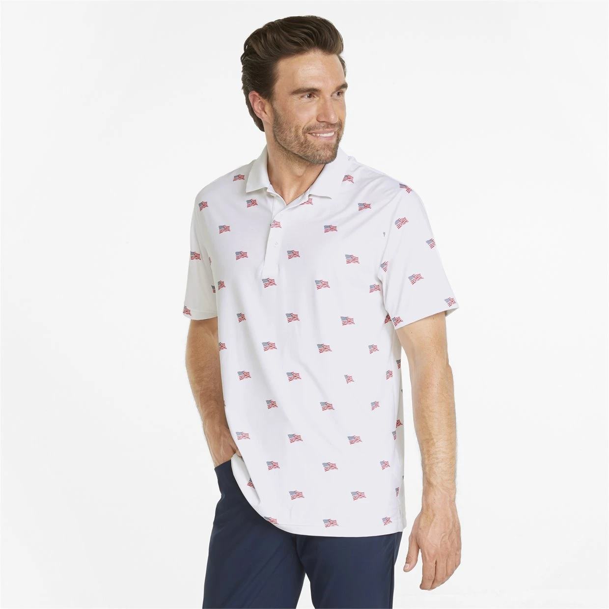 Puma Volition Flag Shirt Polo Short Sleeve Golf Apparel - Image 3