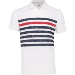 Puma Volition Paisley Stripe Shirt Polo Short Sleeve Golf Apparel