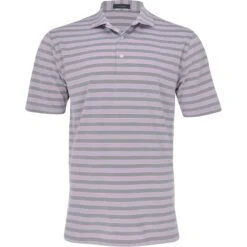 Turtleson Flynn Stripe Oxford Performance Shirt Polo Short Sleeve Golf Apparel